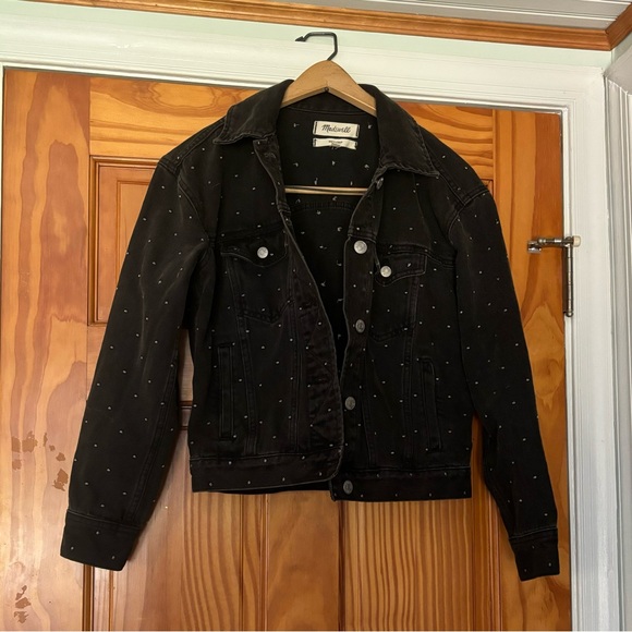 Madewell Boxy Crop Jacket: Metallic Dot Edition in Lunar Wash - Size S - Picture 4 of 6